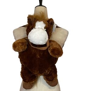 Unipak Brown Plush Horse Backpack-NWT